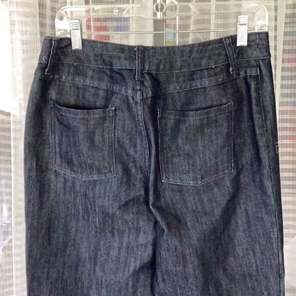 Chico’s The Platinum Trouser Jeans Women’s 1 Short Wide Leg Dark Wash Sz 8 - Picture 5 of 7